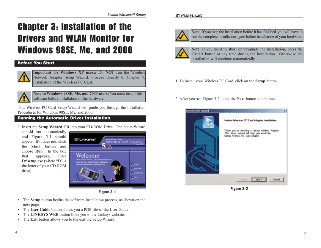 Linksys WPC54A manual Before You Start, Running the Automatic Driver Installation 