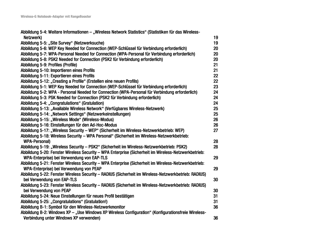 Linksys WPC54GR (DE) Abbildung 5-4 Weitere Informationen - „Wireless Network Statistics“ Statistiken für das Wireless 