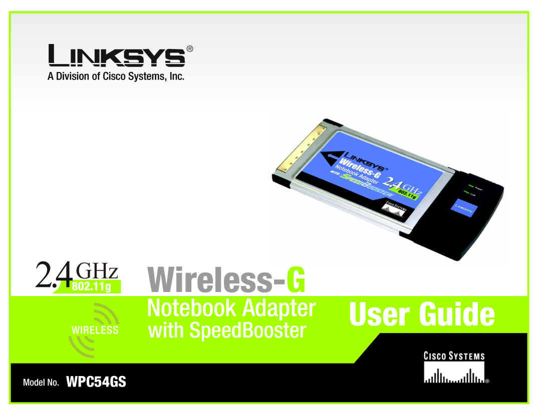 Linksys WPC54GS manual Wireless- G 