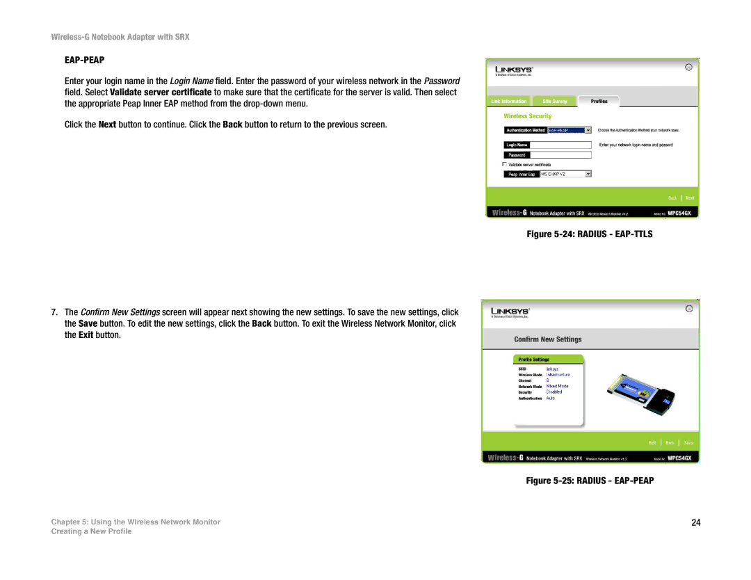 Linksys WPC54GX manual Radius EAP-TTLS 