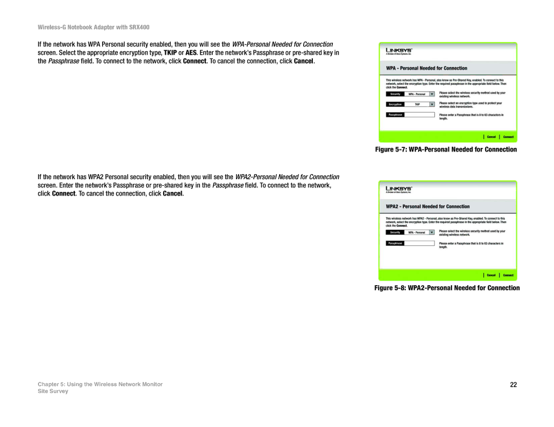 Linksys WPC54GX4 manual Using the Wireless Network Monitor Site Survey 