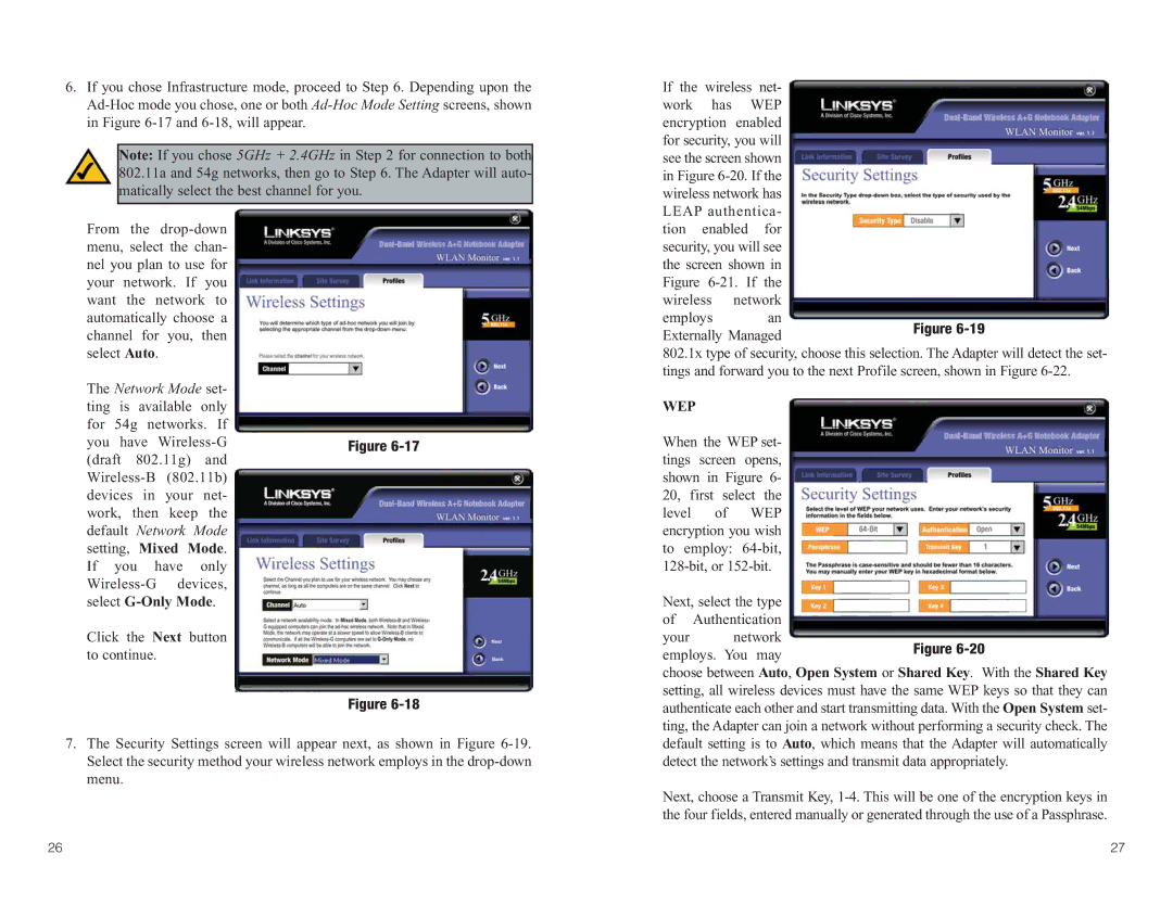 Linksys WPC55AG manual Mixed Mode, Select G-Only Mode 