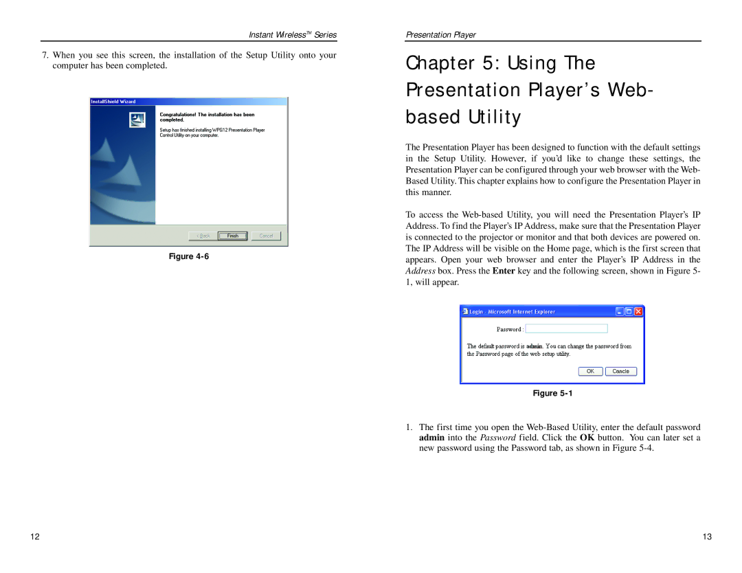 Linksys WPG12 manual Using The Presentation Player’s Web- based Utility 