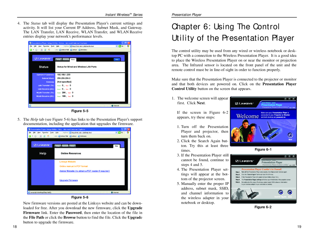 Linksys WPG12 manual Using The Control Utility of the Presentation Player 