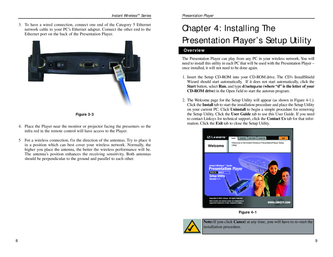 Linksys WPG12 manual Installing The Presentation Player’s Setup Utility 