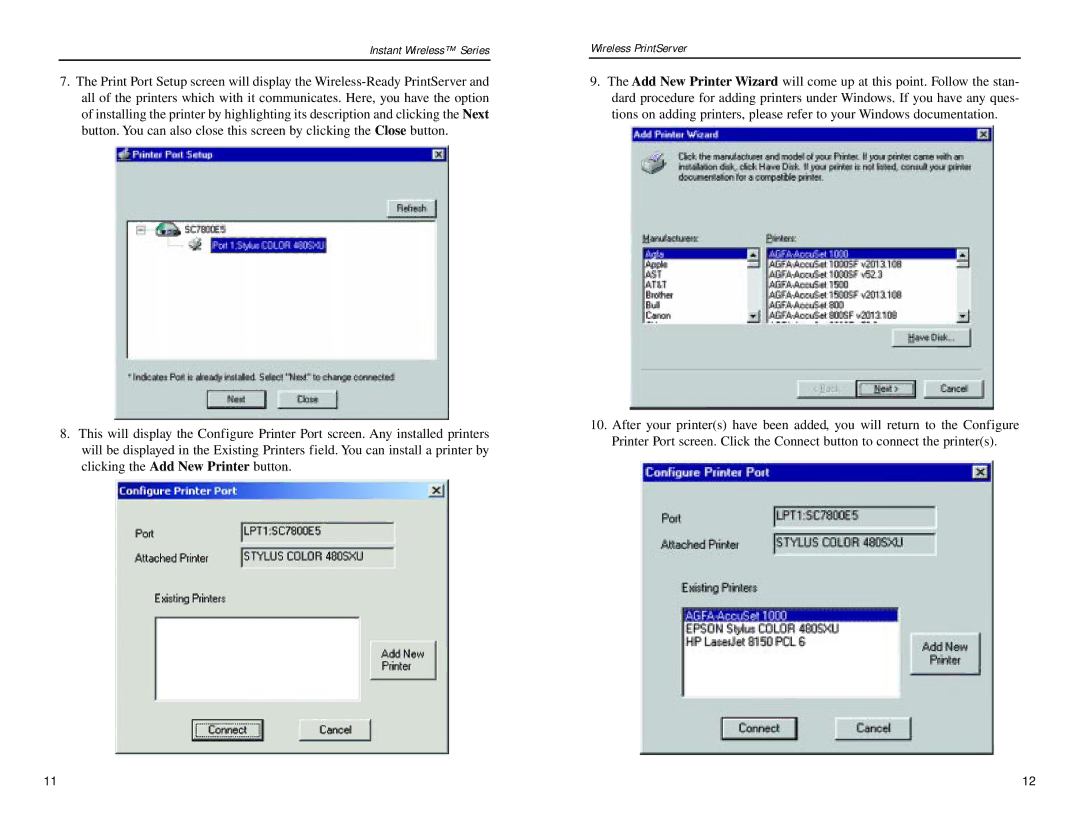 Linksys WPS11 manual Instant Wireless Series 