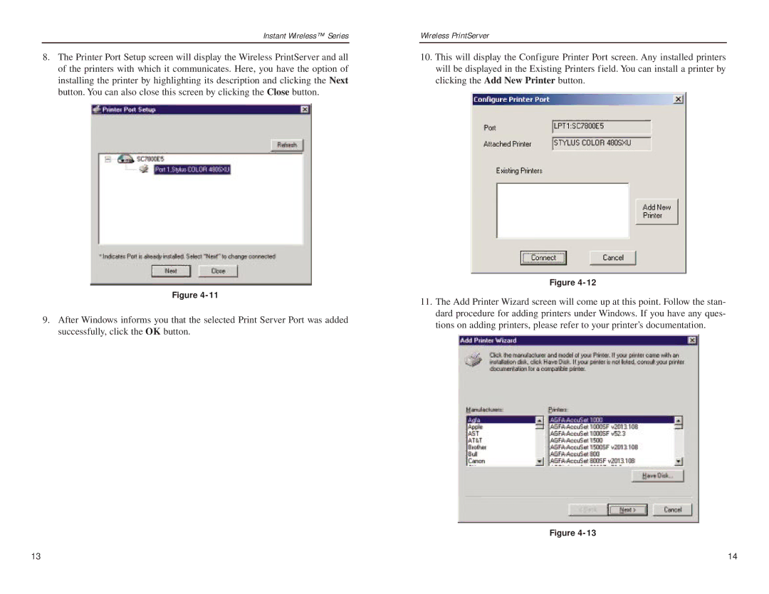 Linksys WPS11 manual Instant Wireless Series 