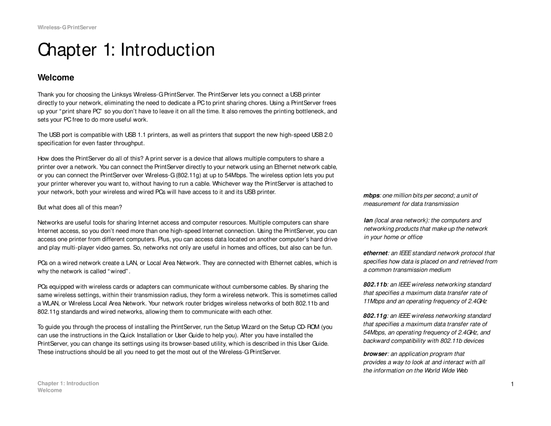 Linksys WPS54G manual Introduction, Welcome 