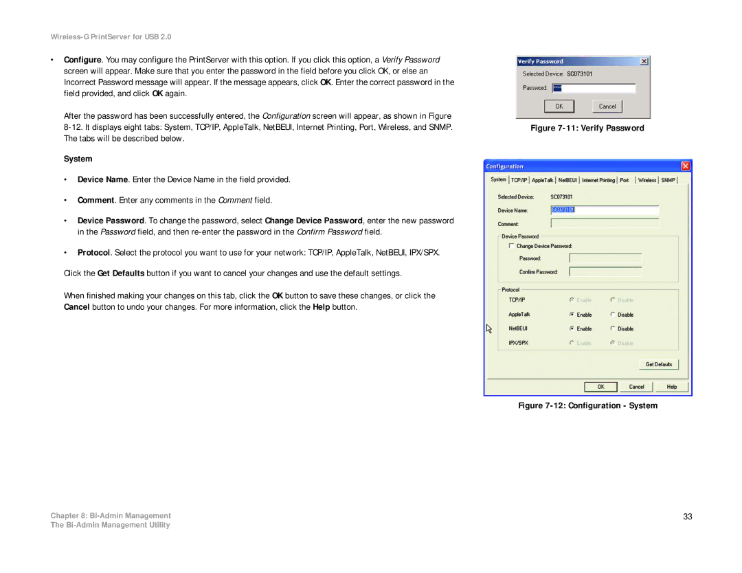 Linksys WPS54GU2 manual Verify Password 