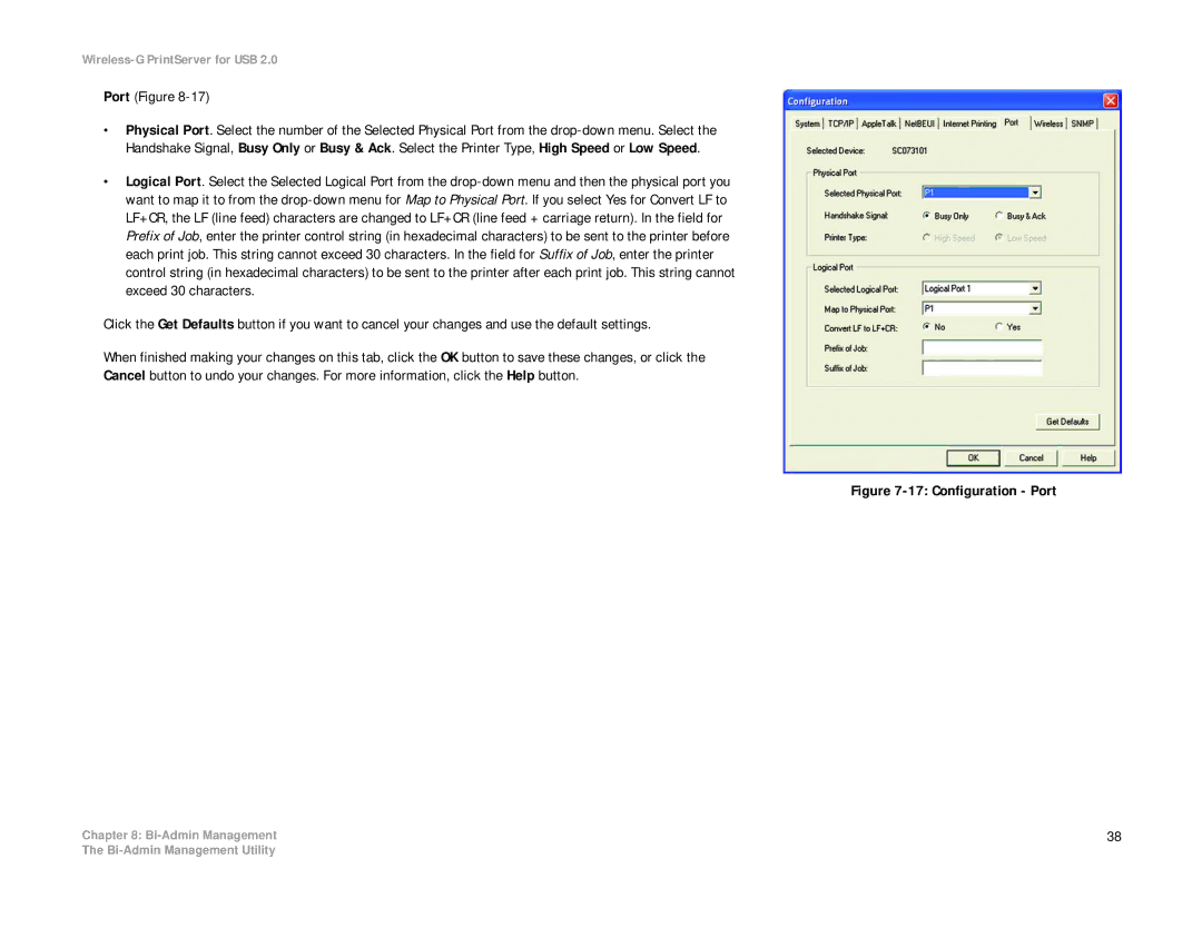 Linksys WPS54GU2 manual Port Figure, Configuration Port 