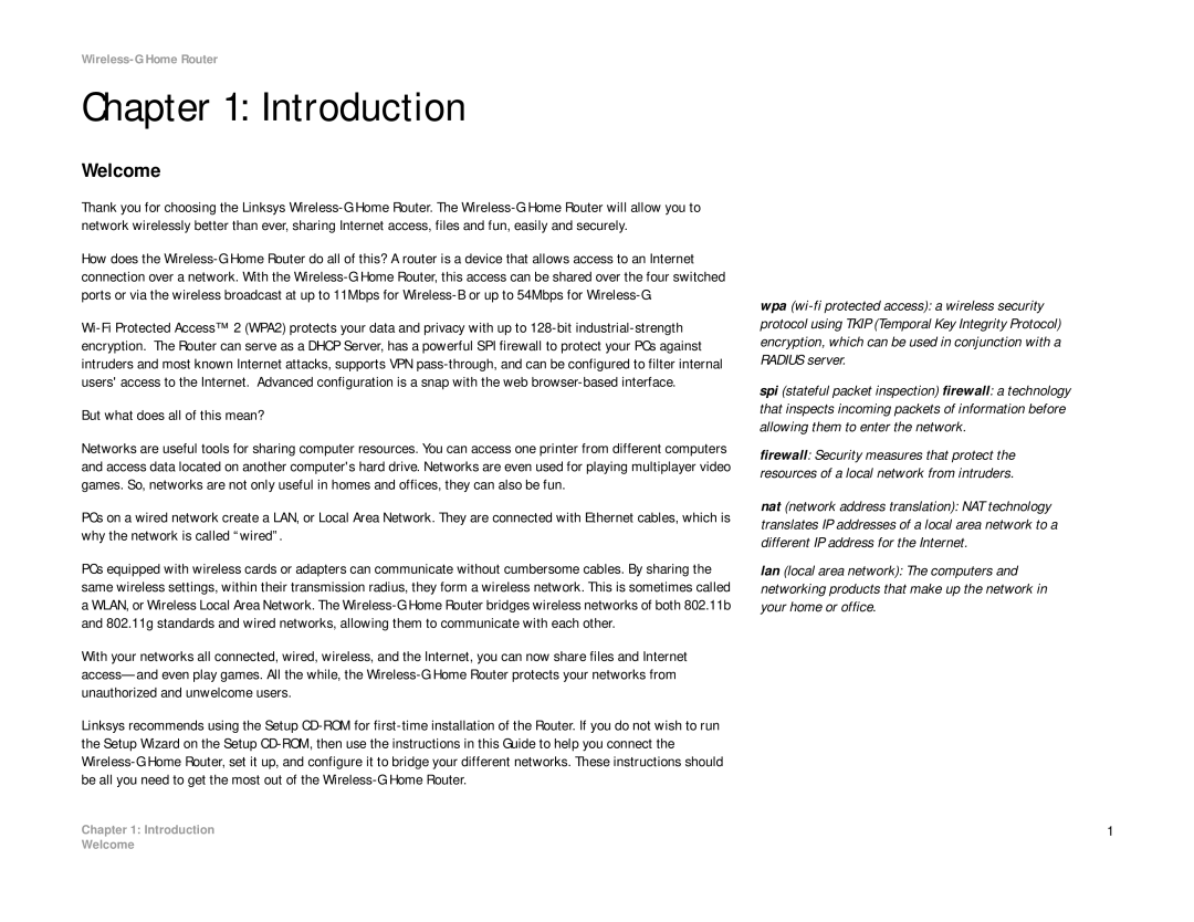 Linksys WRH54G manual Introduction, Welcome 