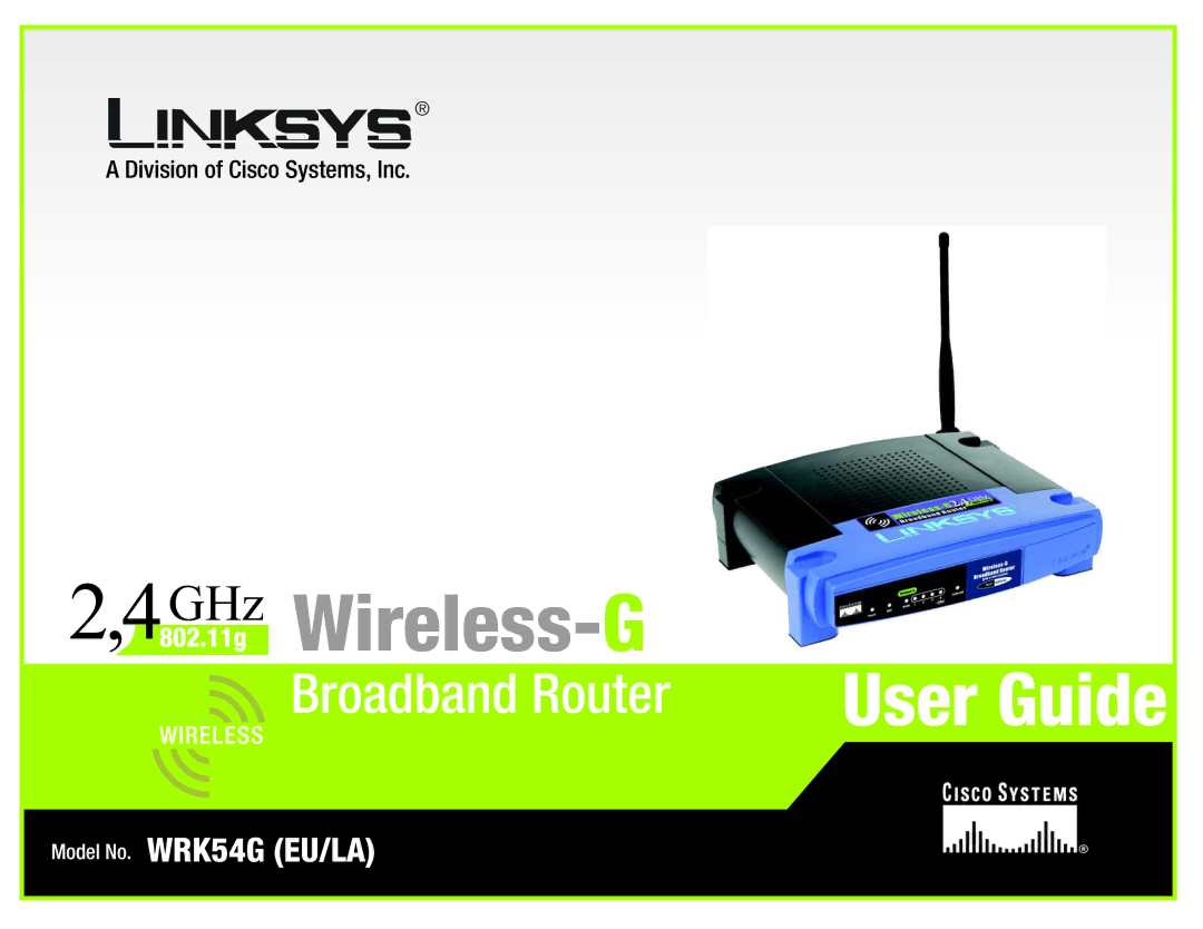 Linksys WRK54G (EU/LA) manual Wireless- G 