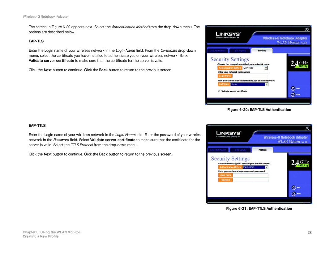 Linksys WRK54G (EU/LA) manual Eap-Tls 