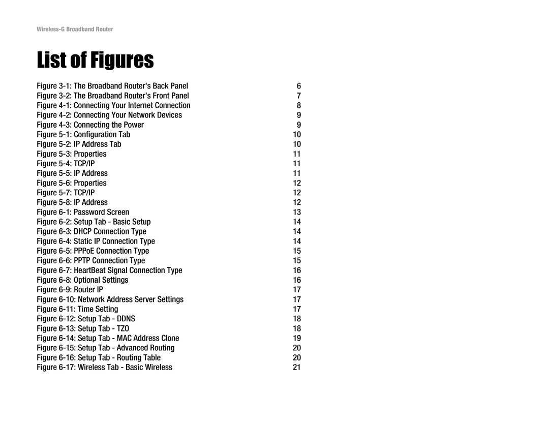 Linksys WRK54G (EU/LA) manual List of Figures, Broadband Router’s Back Panel 