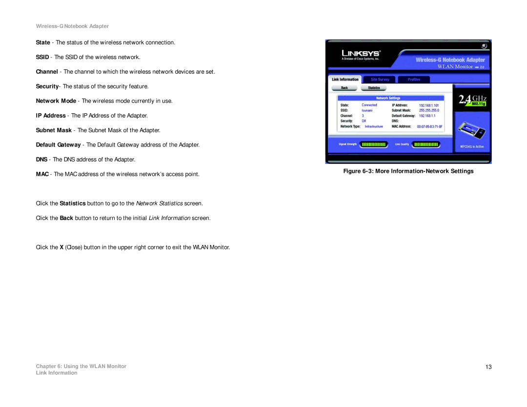 Linksys WRK54G (EU/LA) manual More Information-Network Settings 