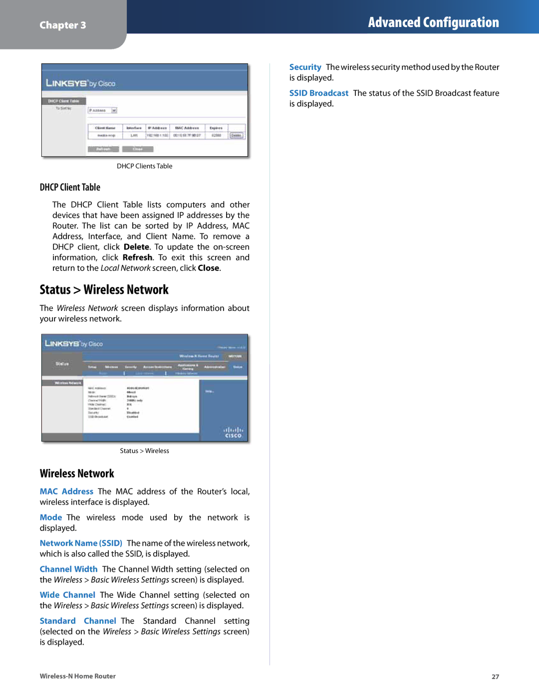 Linksys WRT120N manual Status Wireless Network 