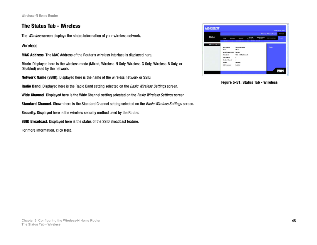 Linksys WRT150N manual Status Tab Wireless 