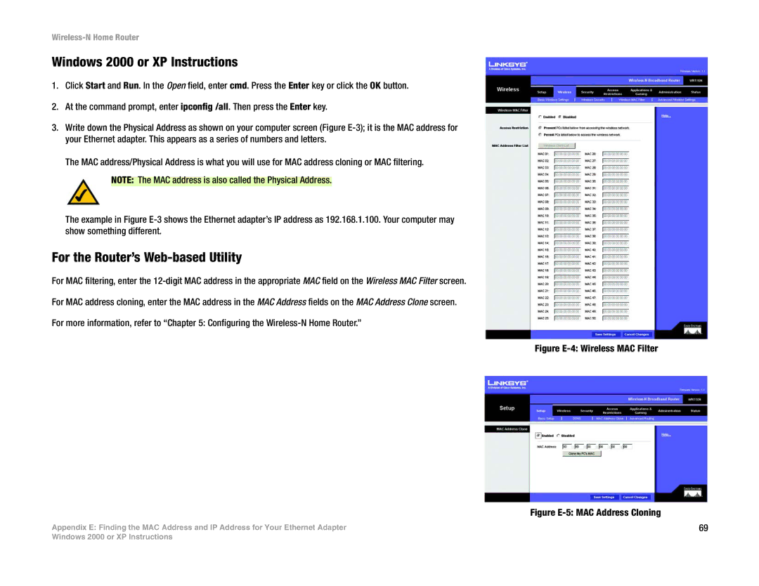 Linksys WRT150N manual Windows 2000 or XP Instructions, For the Router’s Web-based Utility 