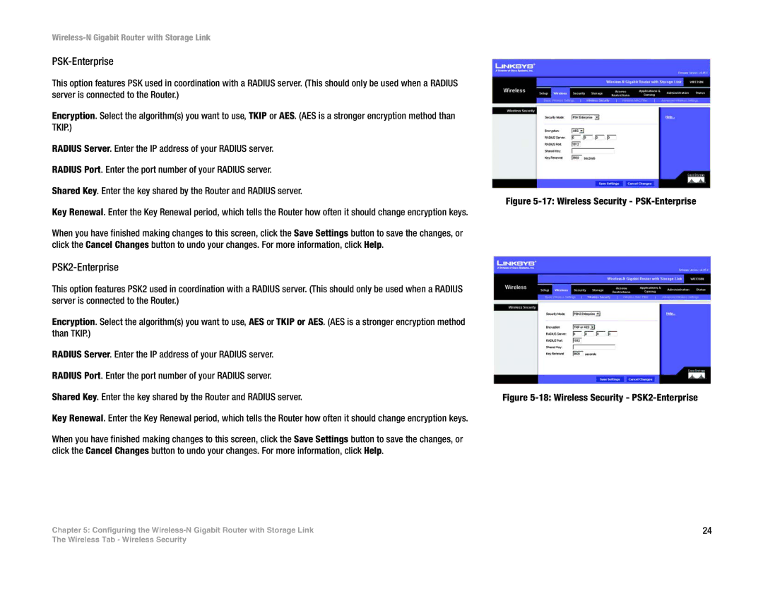 Linksys WRT350N manual PSK-Enterprise, PSK2-Enterprise 