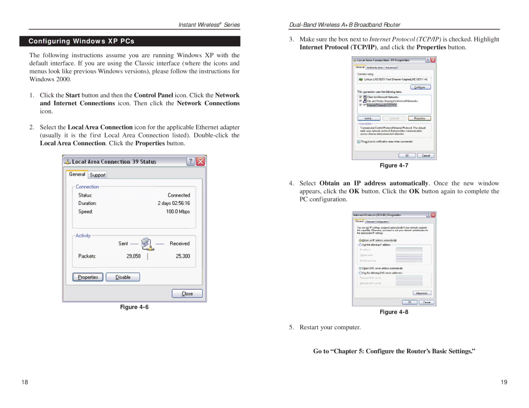 Linksys WRT51AB manual Configuring Windows XP PCs 