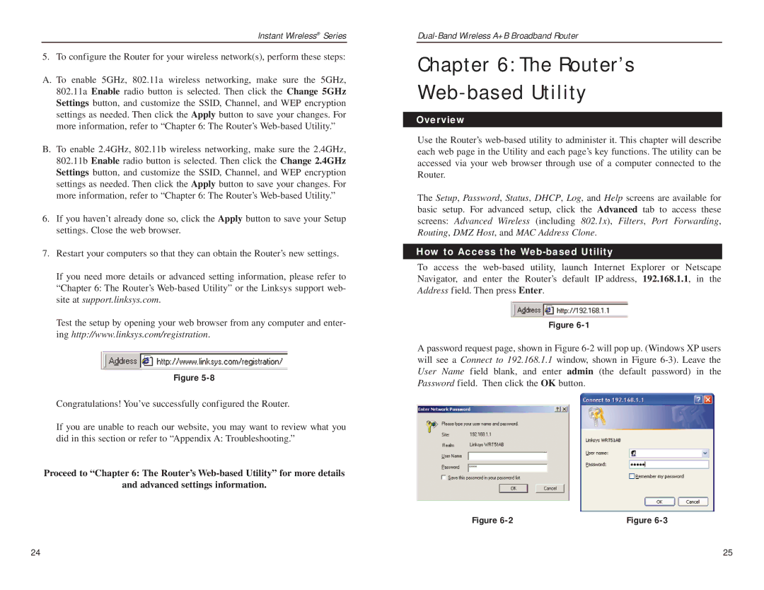 Linksys WRT51AB manual Router’s Web-based Utility, How to Access the Web-based Utility 