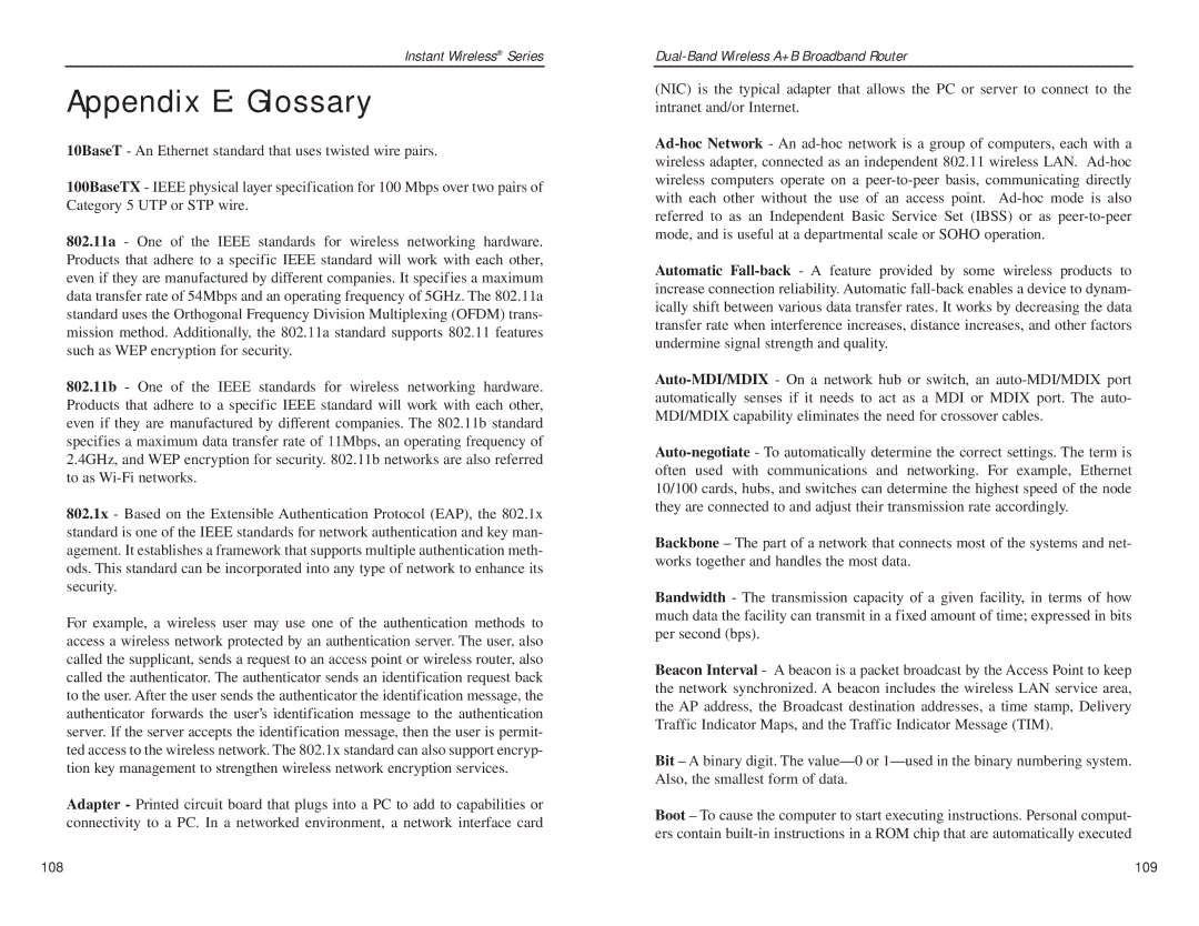 Linksys WRT51AB manual Appendix E Glossary 