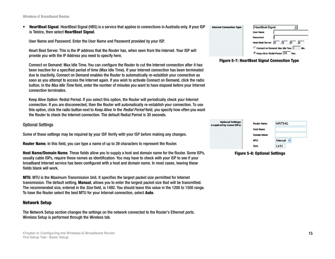 Linksys WRT54G-TM manual Optional Settings 