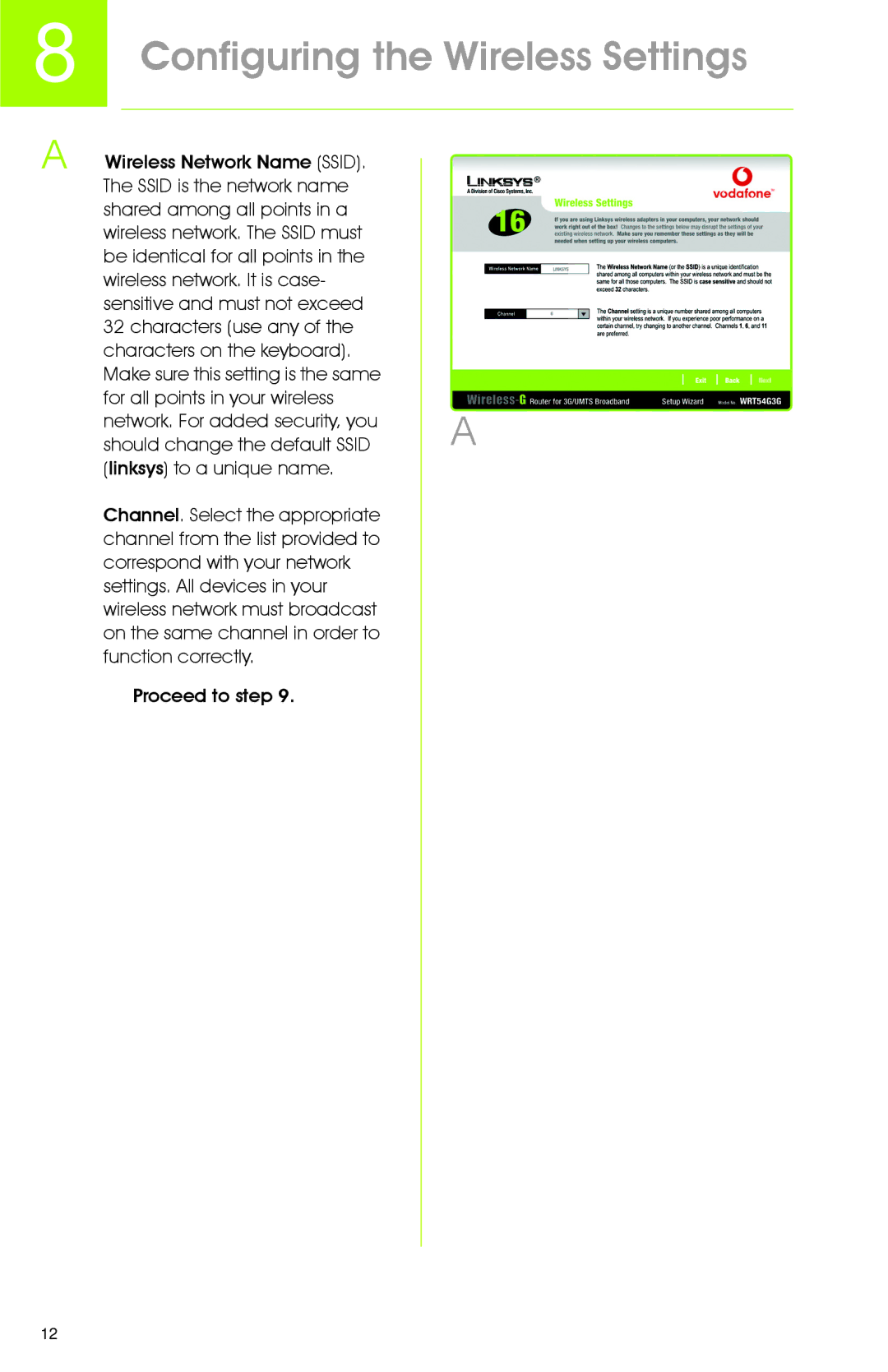 Linksys WRT54G3G manual Configuring the Wireless Settings 