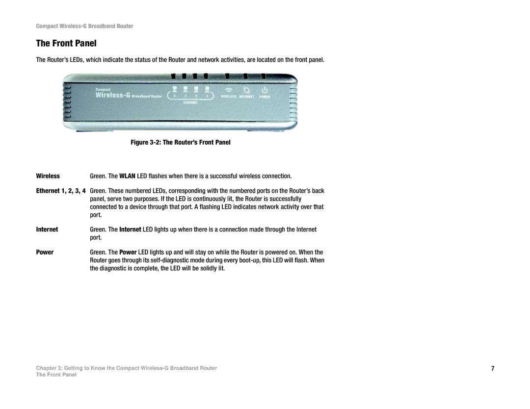 Linksys WRT54GC manual Front Panel, Power 