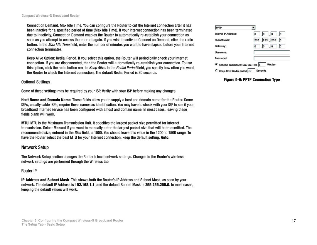 Linksys WRT54GC manual Network Setup, Optional Settings 