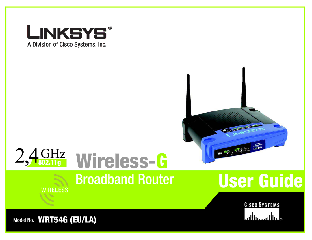 Linksys WRT54G(EU/LA) manual 4802GHz.11g Wireless-G 