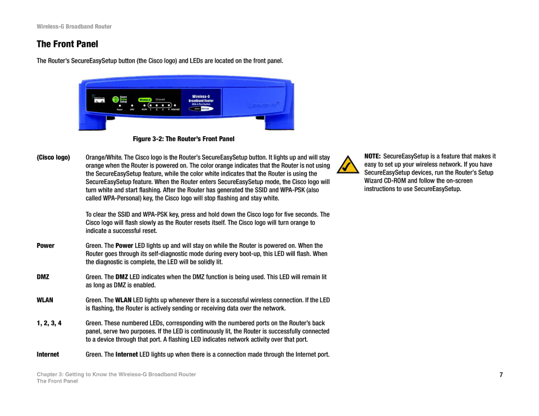 Linksys WRT54G(EU/LA) manual Front Panel 