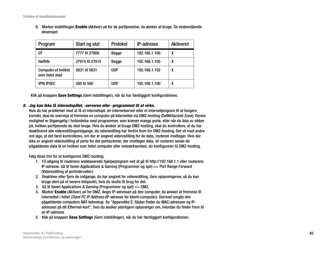 Linksys WRT54G(EU/LA) manual 5631 til, Som helst sted, 500 til 
