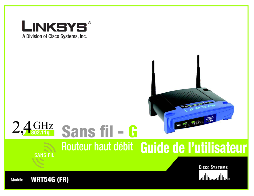 Linksys WRT54G(EU/LA) manual 4802GHz.11g Sans fil G 