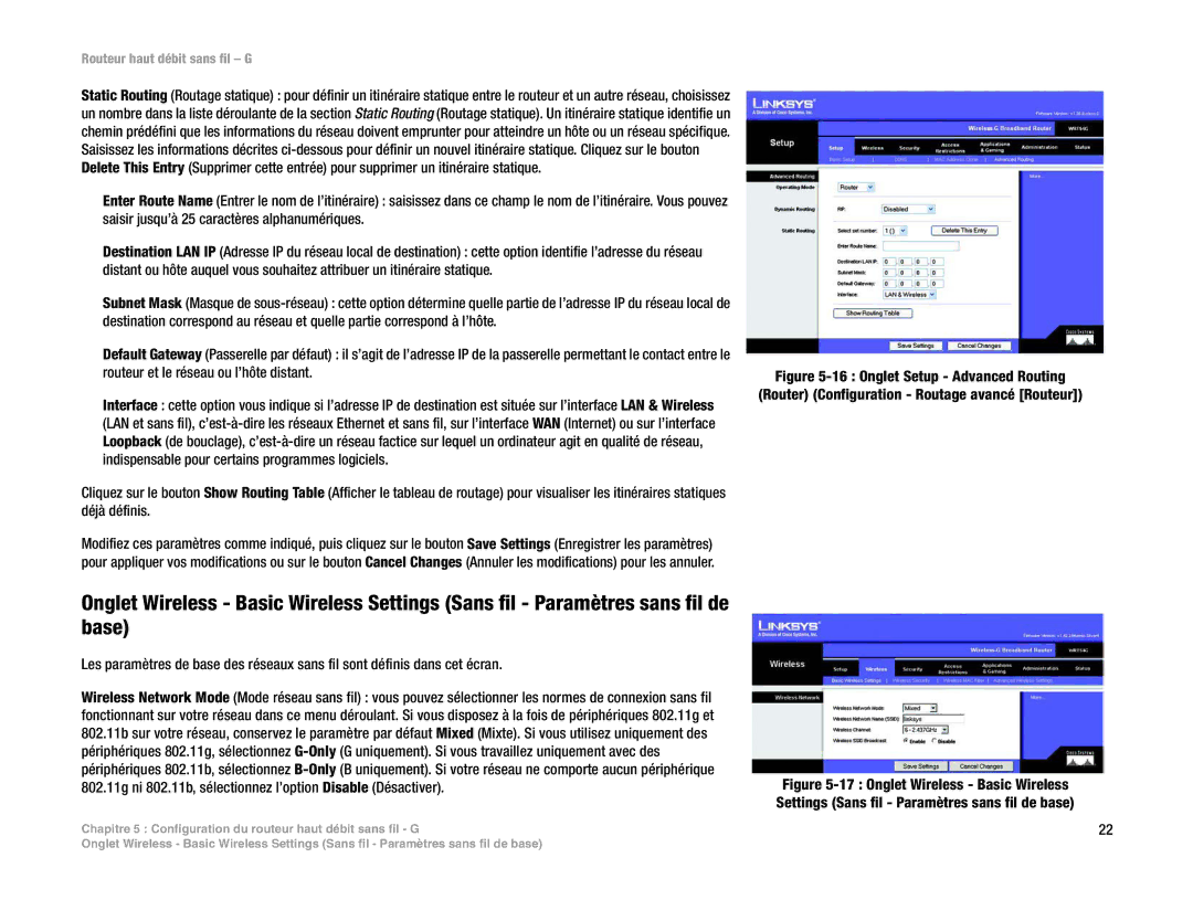 Linksys WRT54G(EU/LA) manual Routeur haut débit sans fil G 