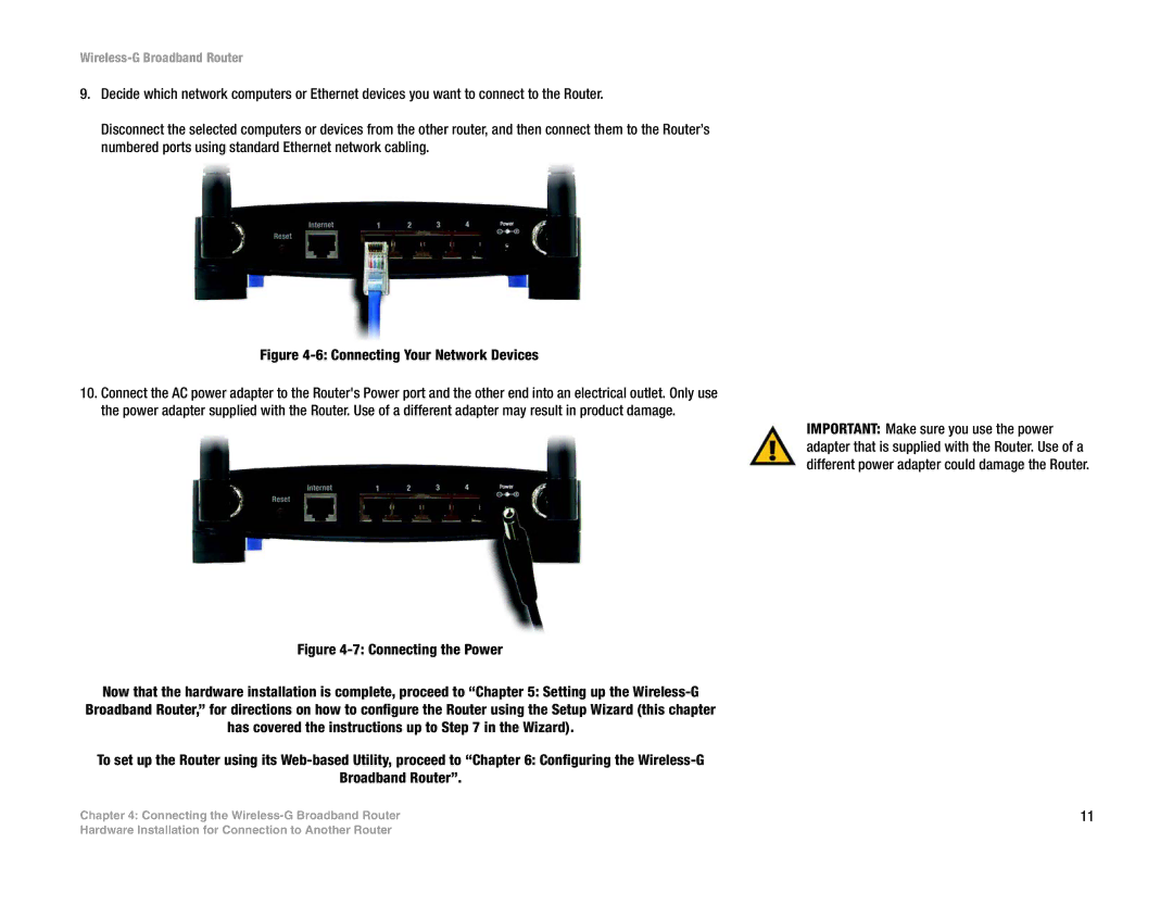 Linksys WRT54GL (EU/LA) manual Connecting Your Network Devices 