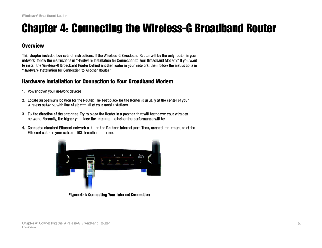 Linksys WRT54GL manual Connecting the Wireless-G Broadband Router, Overview 