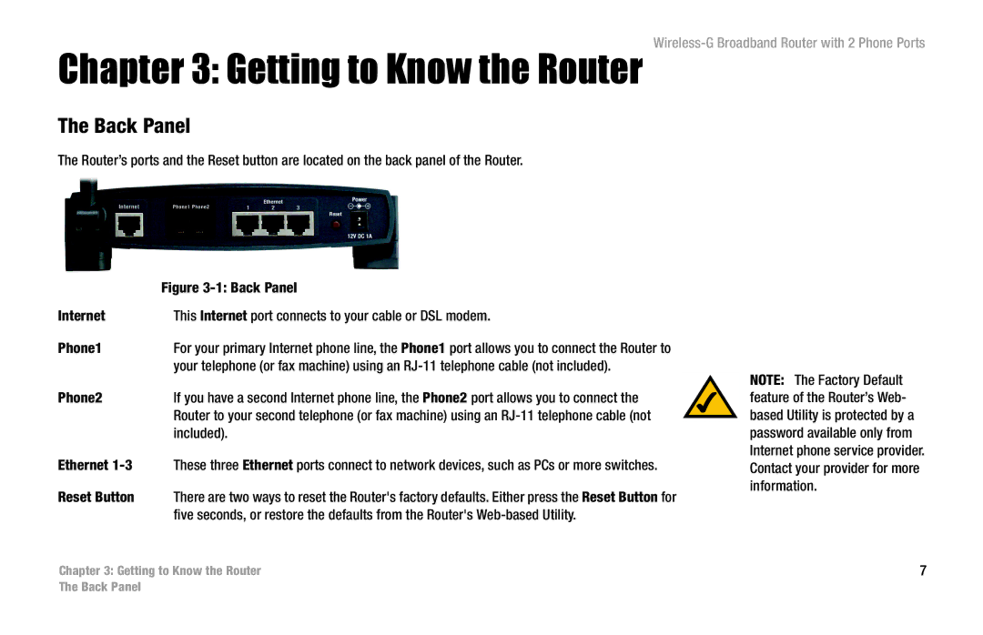 Linksys WRT54GP2 manual Back Panel, Phone2 