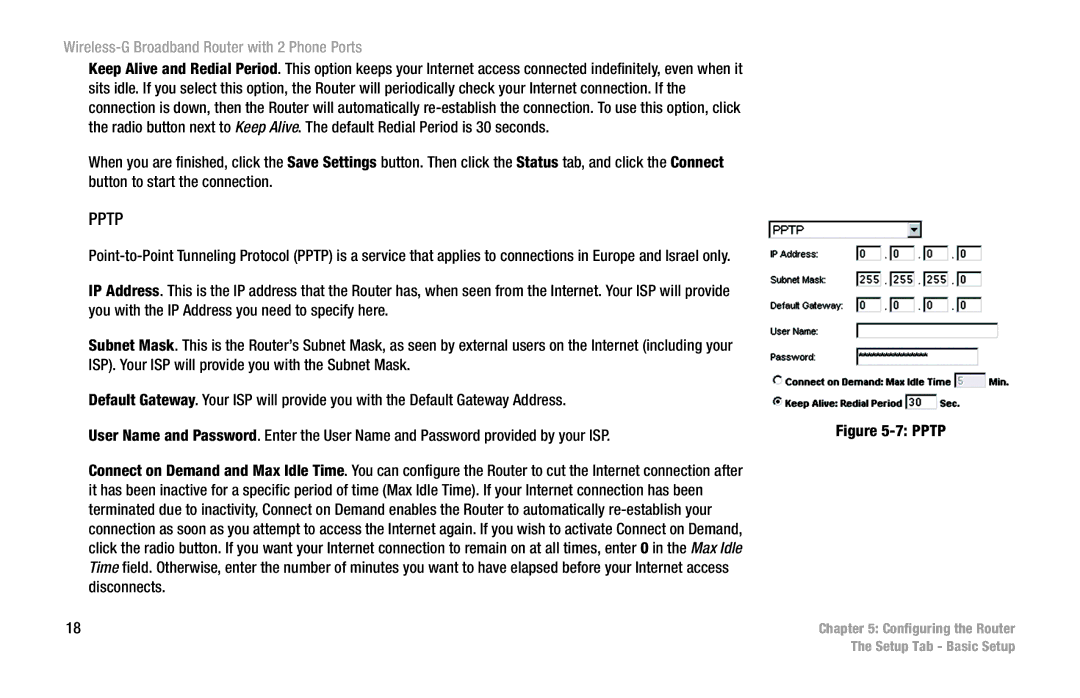 Linksys WRT54GP2 manual Pptp 