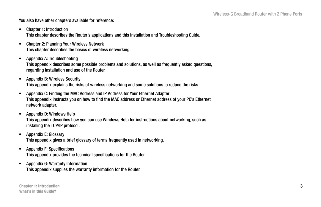 Linksys WRT54GP2 manual Introduction What’s in this Guide? 