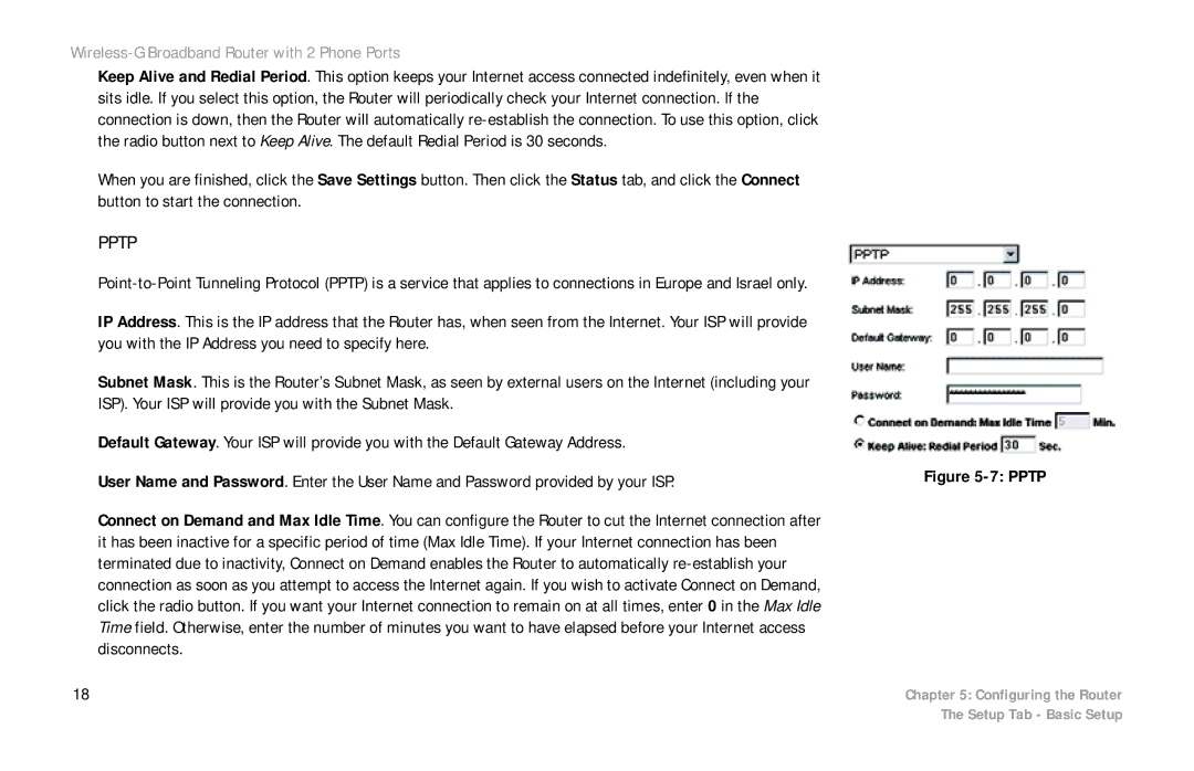 Linksys WRT54GP2 manual Pptp 