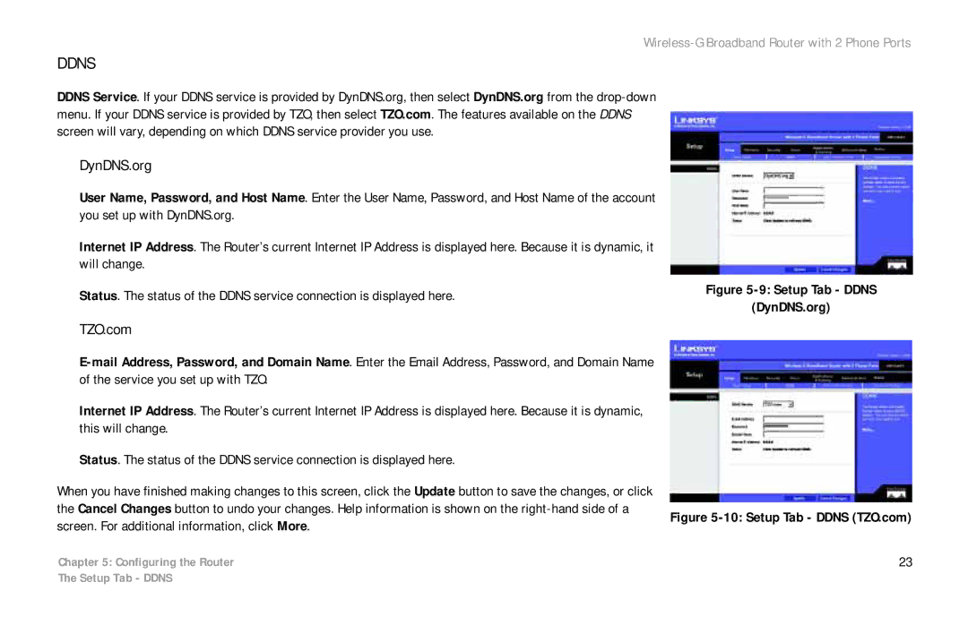 Linksys WRT54GP2 manual DynDNS.org, TZO.com 