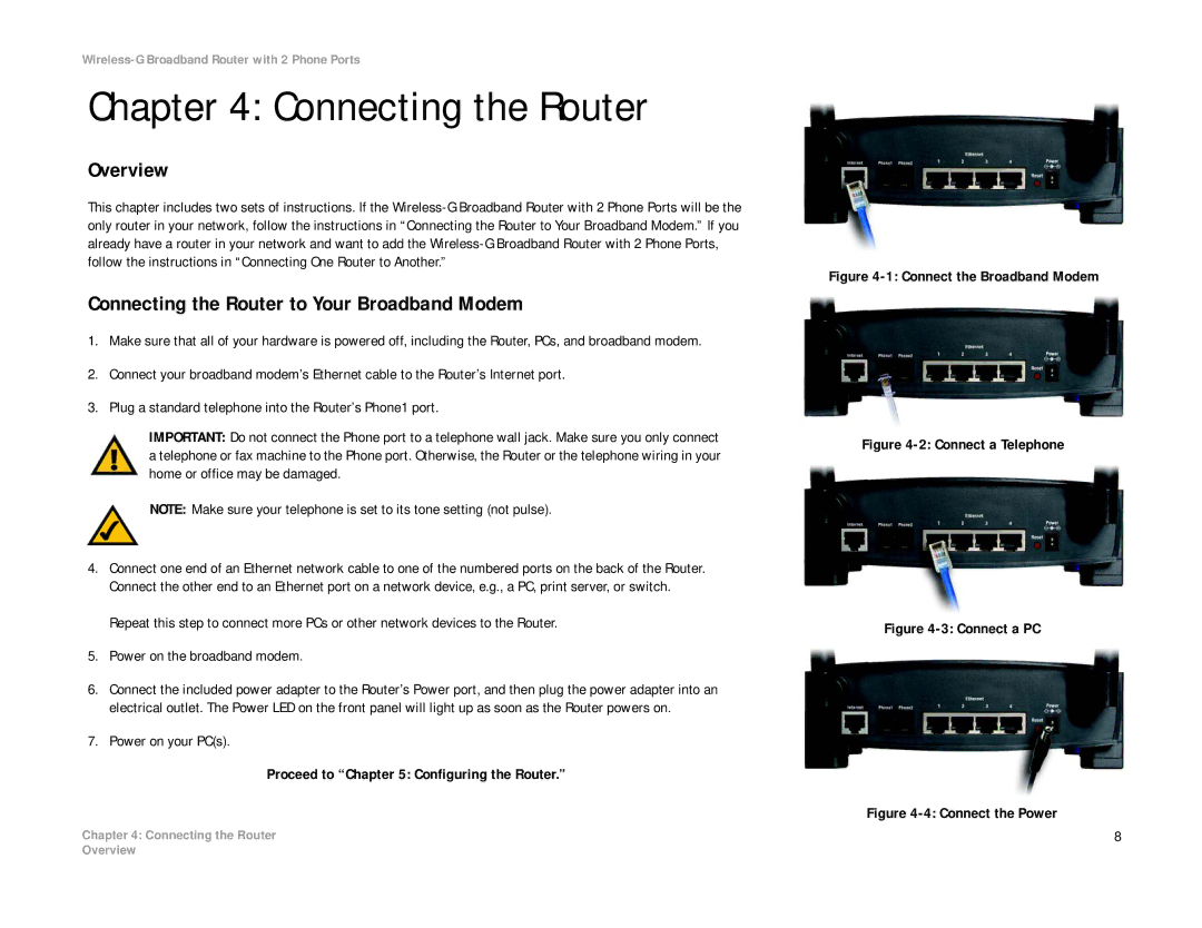 Linksys WRT54GP2A-AT manual Overview, Connecting the Router to Your Broadband Modem 