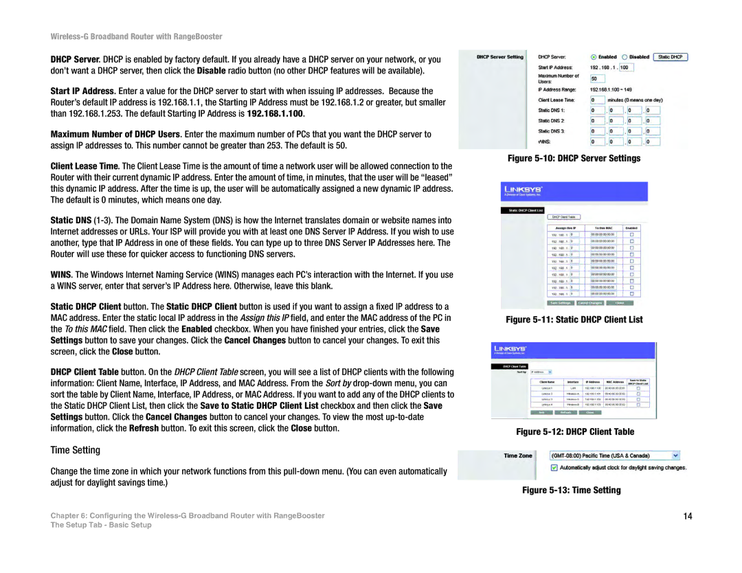 Linksys WRT54GR manual Time Setting 