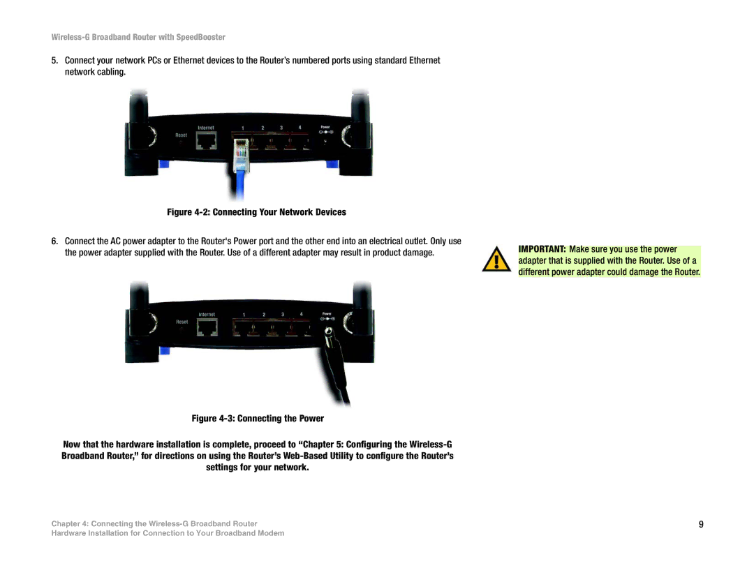 Linksys WRT54GS manual Connecting Your Network Devices 