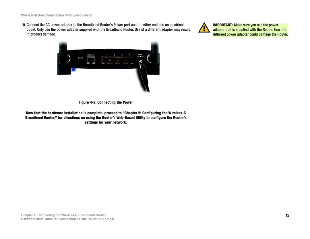 Linksys WRT54GS manual Wireless-G Broadband Router with SpeedBooster 