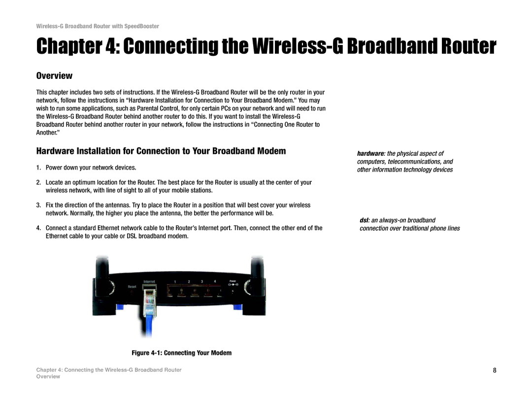 Linksys WRT54GS manual Connecting the Wireless-G Broadband Router, Overview 