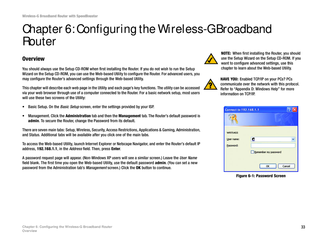 Linksys WRT54GS manual Configuring the Wireless-G Broadband Router, Overview 