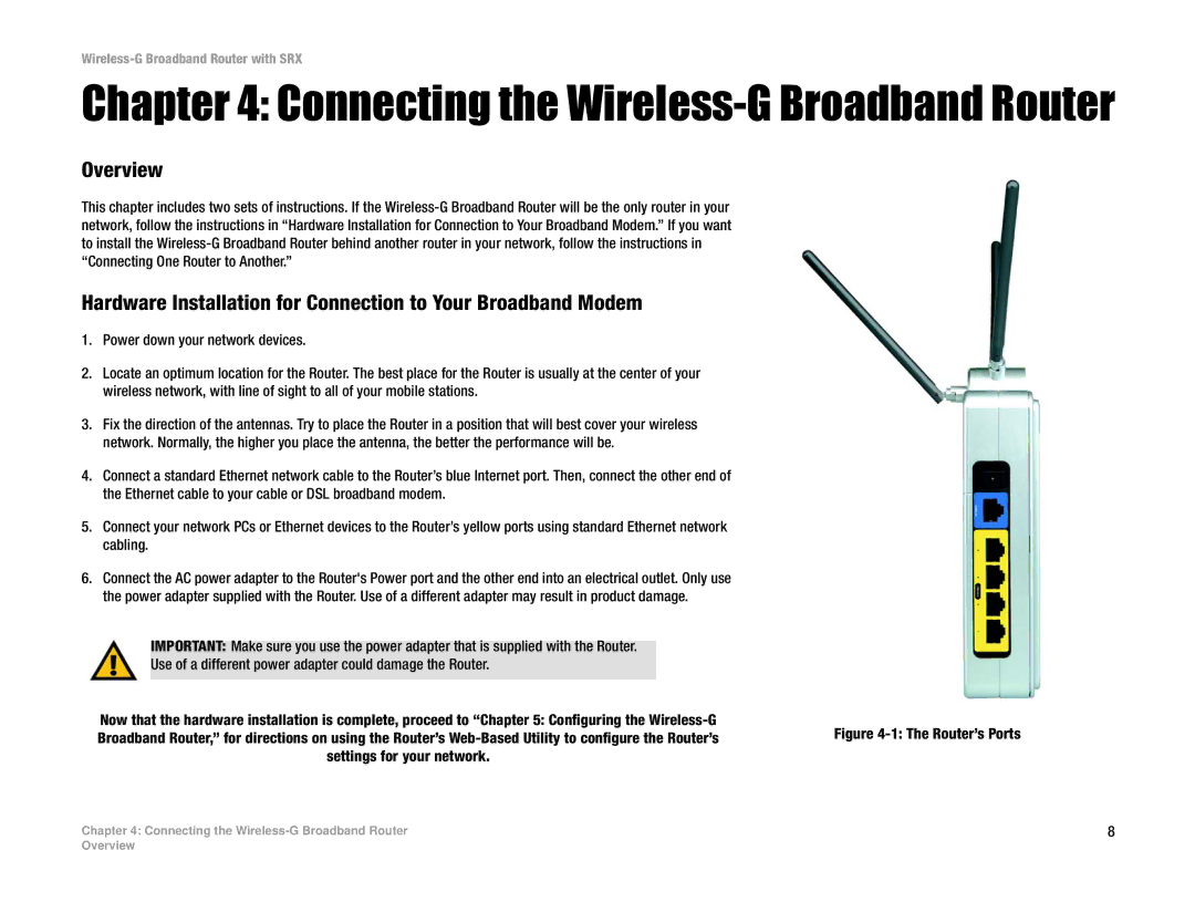 Linksys WRT54GX manual Connecting the Wireless-G Broadband Router, Overview 