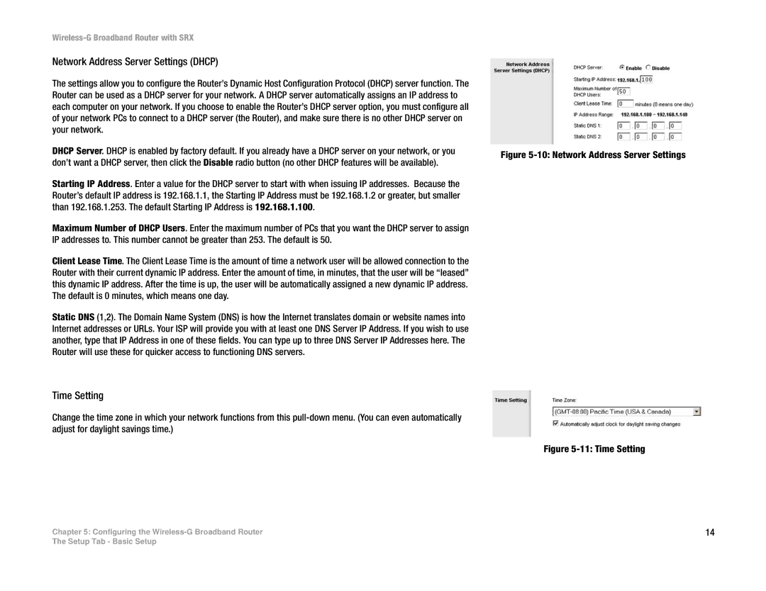 Linksys WRT54GX manual Network Address Server Settings Dhcp 